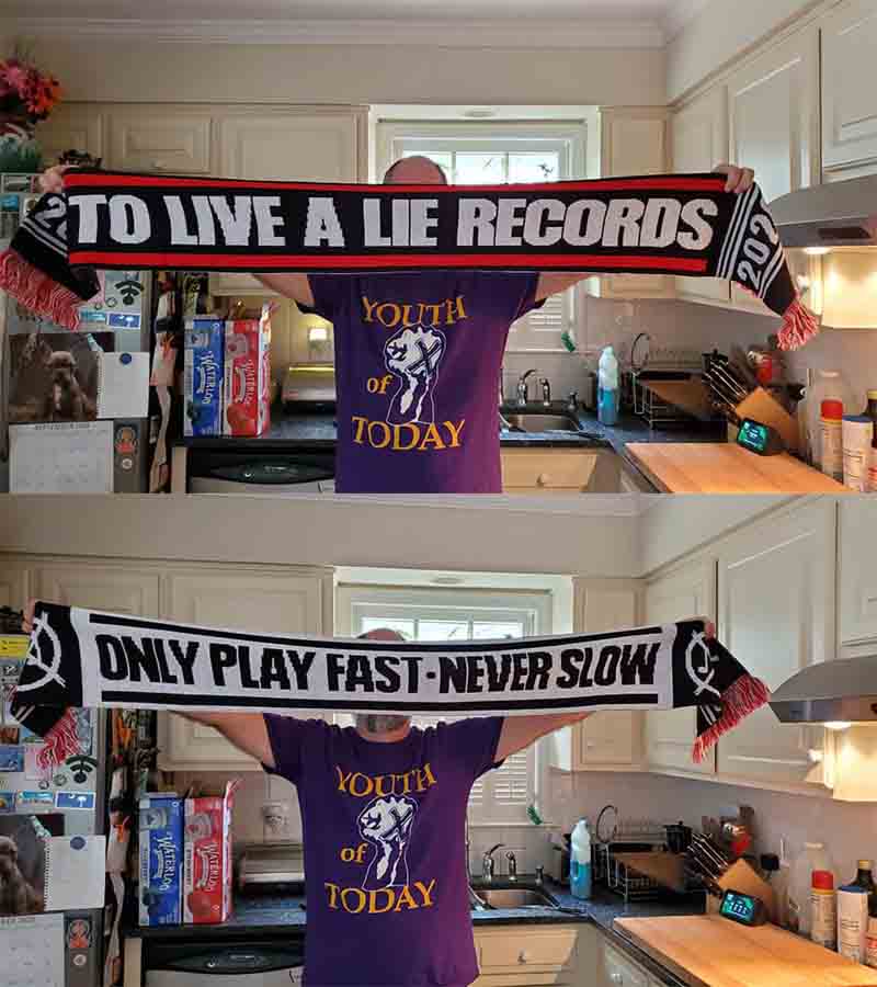 To Live A Lie Records - Never Play Slow Only Fast 2020 scarf (image for) To Live A Lie Records - Never Play Slow Only Fast 2020 scarf