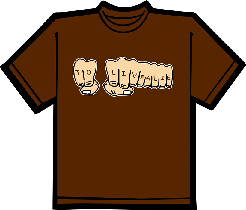 To Live A Lie - Knuckles Shirt Adult Small Chocolate (image for) To Live A Lie - Knuckles Shirt Adult Small Chocolate