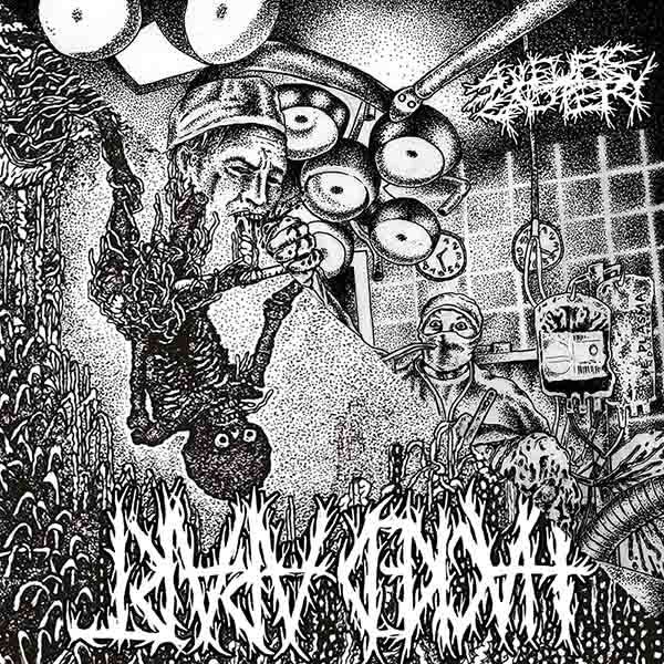 Hacked Apart / Sulfuric Cautery - Split 7" (red vinyl)
