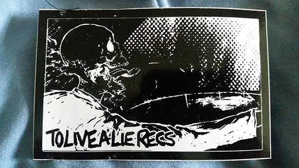 To Live A Lie - Skullguy black sticker